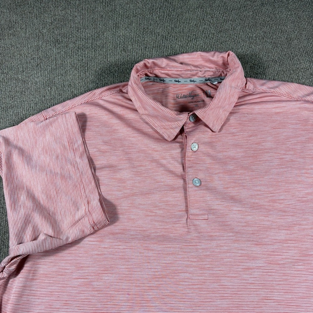 Walter Hagen Men's Shirt Golf Polo Size XL Peach Pink Performance Short Sleeves